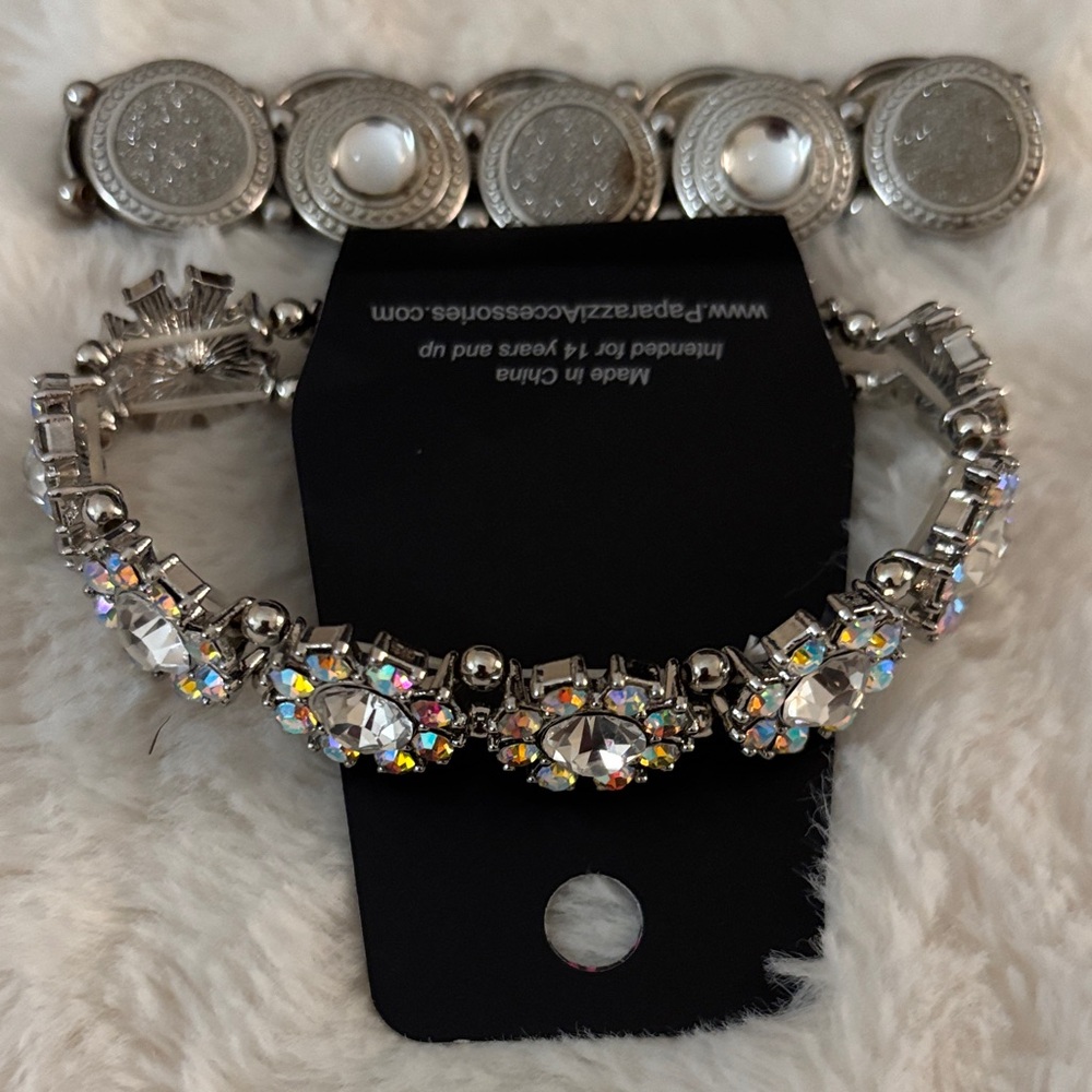 Silver-Tone Aurora Crystal Stretch Bracelet - Women Jewelry